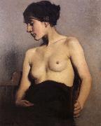 Hugh Ramsay Seated nude oil